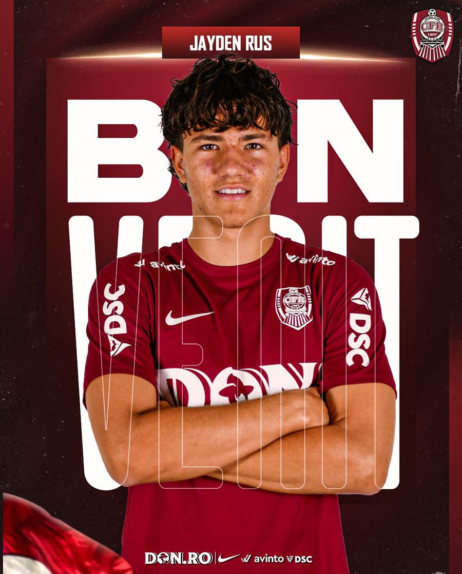Jayden Rus, prezentat de CFR // FOTO: Facebook CFR Cluj CFR Cluj nu se mai oprește din transferuri: „Îi urăm bun venit”