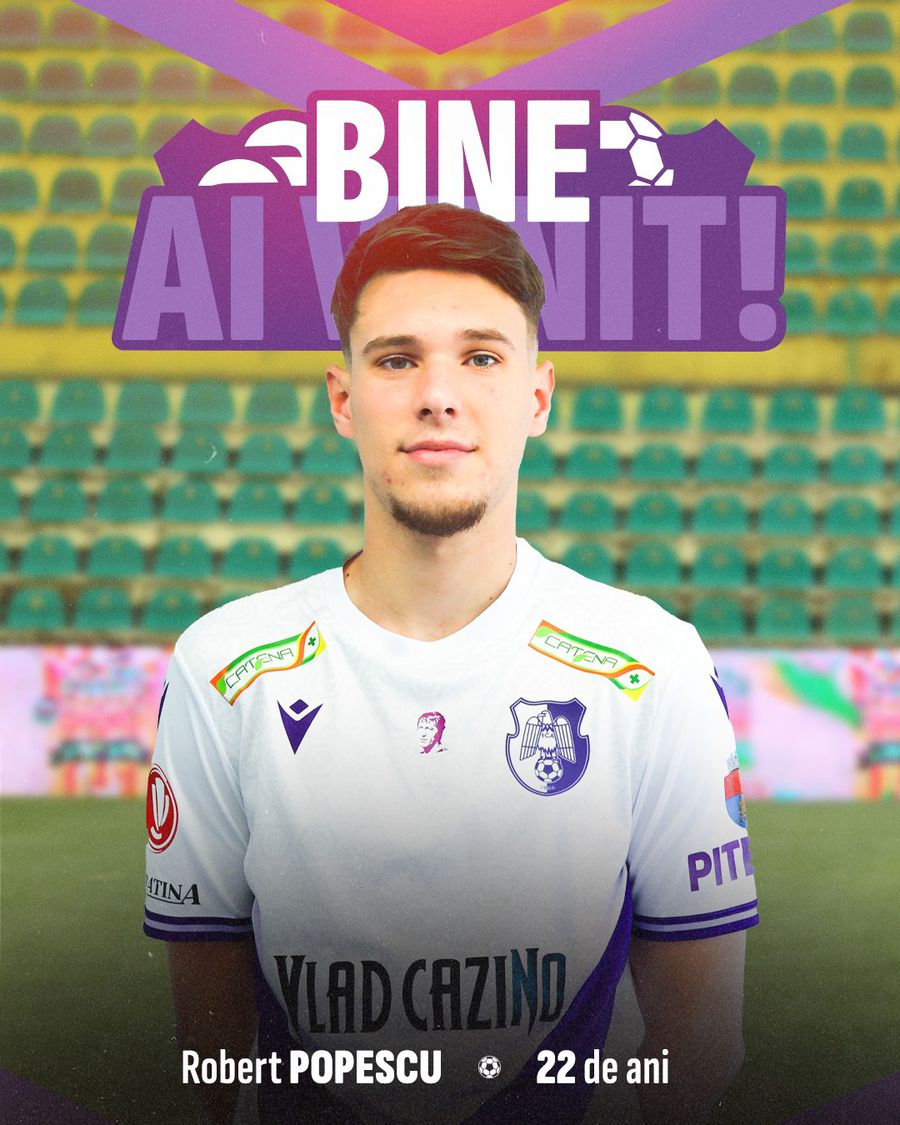 Robert Popescu este noul fotbalist al celor de la FC Argeș Robert Popescu a semnat cu revelația din Superligă: „Bine ai venit!”