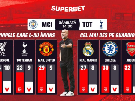P) Tottenham, adversar dificil pentru Guardiola. Cele mai multe victorii în fața lui Pep