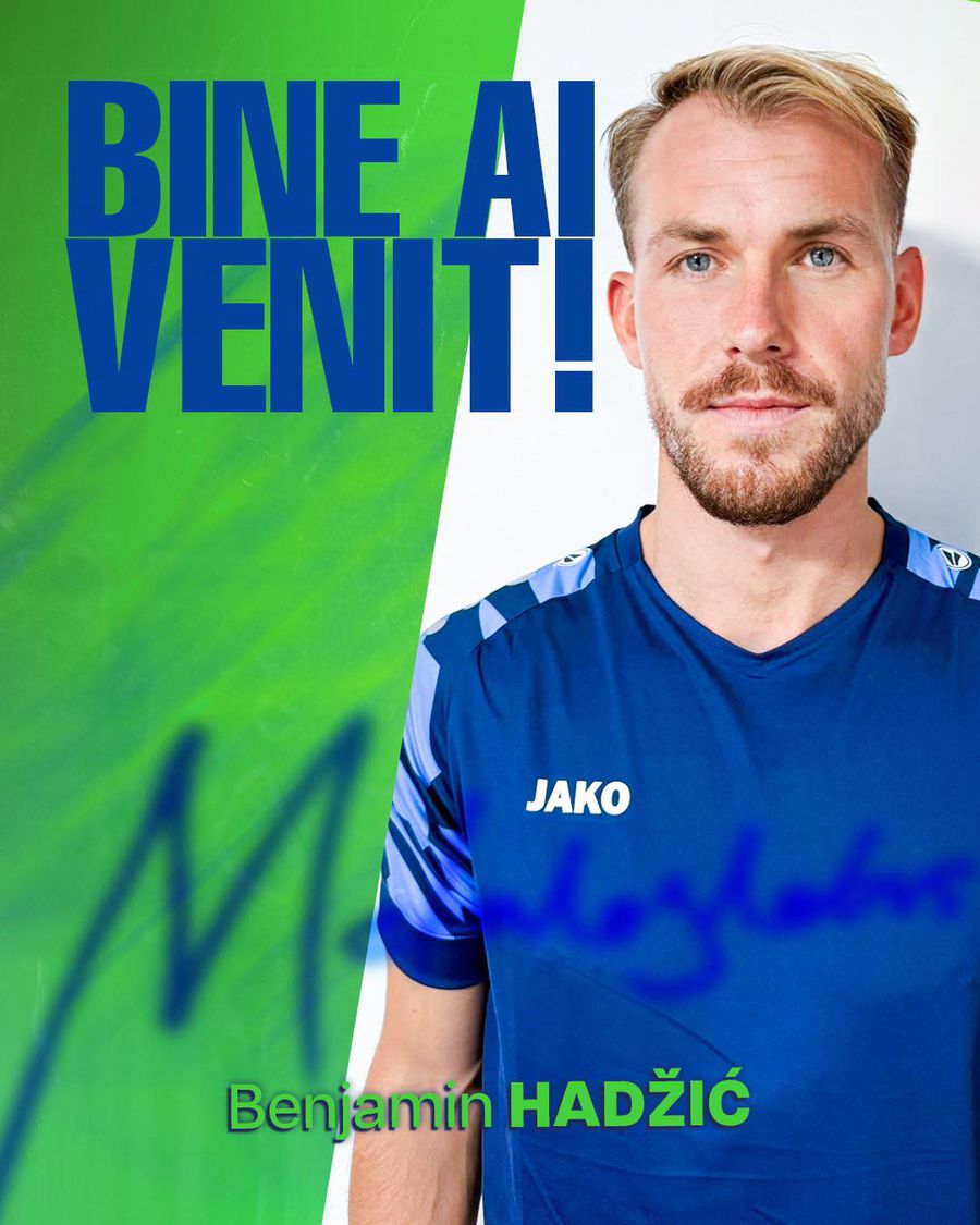 Metaloglobus l-a semnat pe Benjamin Hadzic. Foto: Facebook A jucat în Bundesliga, iar acum a semnat cu Metaloglobus: „Crescut în academiile de prestigiu ale Bayern Munchen”