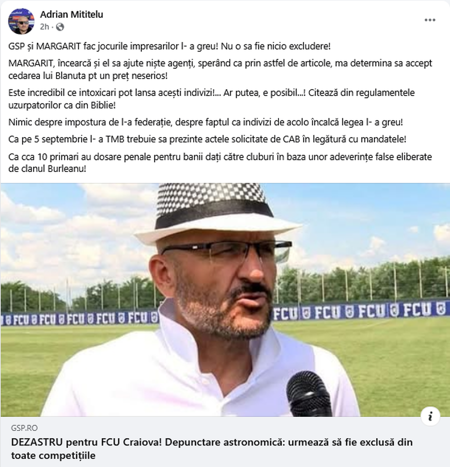 Derapaj grosolan al lui Adrian Mititelu! Amenințări către un jurnalist GSP: „O să te scuip în văzul tuturor! Să arzi în flăcări!”