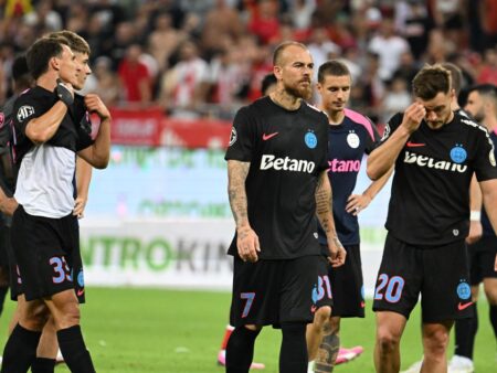 UEFA impune sancțiuni severe pentru comportamentul fanilor! FCSB, penalizată după confruntarea cu Shkendija. Alarmă înainte de dubla cu Drita.