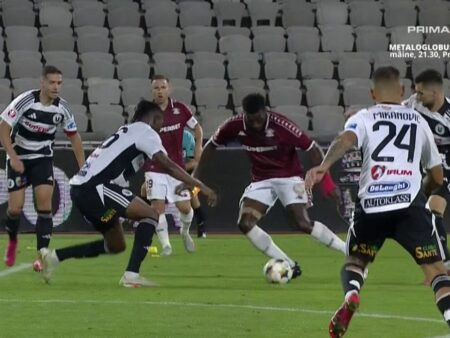 U Cluj – Rapid: Giuleștenii solicită penalty în ultimele momente ale meciului de pe Cluj Arena