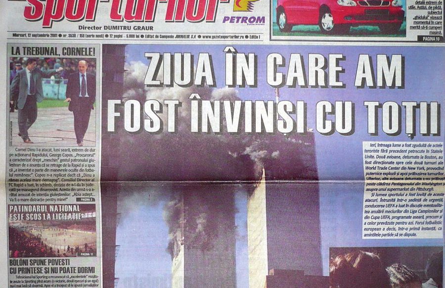 11 septembrie 2001, „ziua în care am fost învinși cu toții” » Ce titra publicația pe copertă, a doua zi după atentatele de la World Trade Center