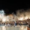 Torțe și o atmosferă de neuitat într-un meci pe Stadionul Tasmajdan, în aer liber