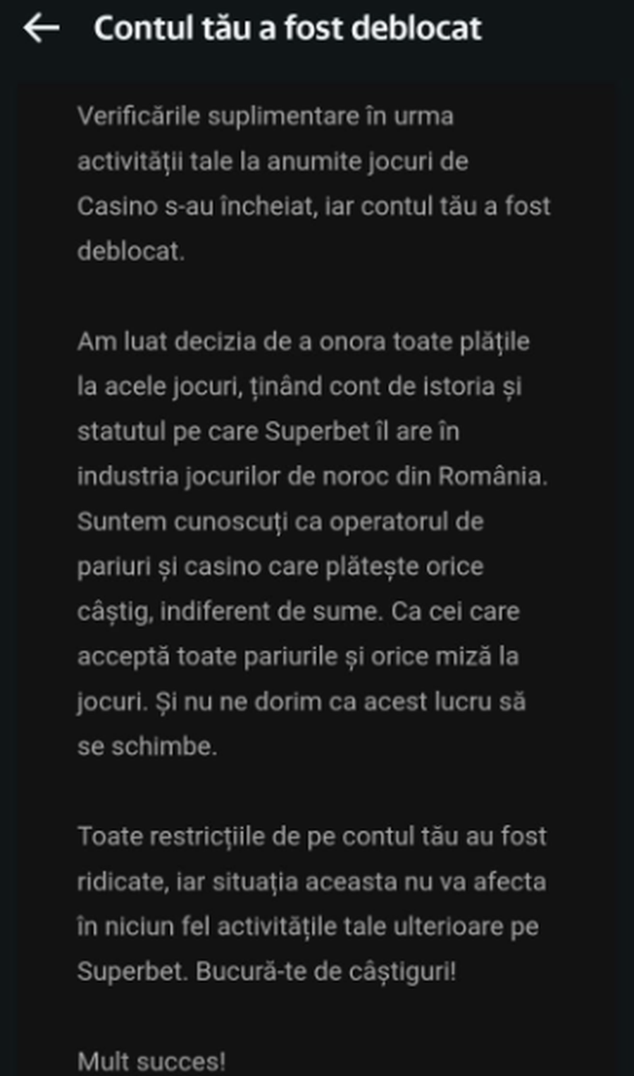 Compania Superbet, comunicat oficial, după incidentul care a cauzat pierderi de 30 de milioane de euro