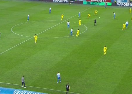 Defensivă slabă pentru Dinamo! Universitatea Craiova a egalat rapid după primirea golului.