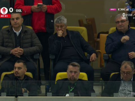 Cum a fost surprins Mircea Lucescu în tribune la FCSB – Oțelul, după o primă repriză mai puțin intensă pe Arena Națională.