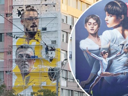 Nicolae Stanciu, Radu Drăgușin și Nadia Comăneci, surprinși în fresce spectaculoase