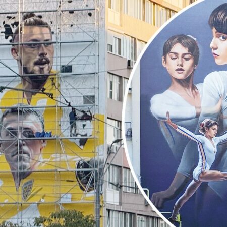 Nicolae Stanciu, Radu Drăgușin și Nadia Comăneci, surprinși în fresce spectaculoase