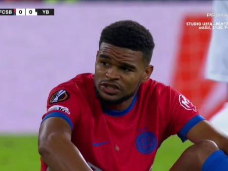 Probleme pentru FCSB! Malcom Edjouma s-a accidentat după doar opt minute în meciul cu Young Boys