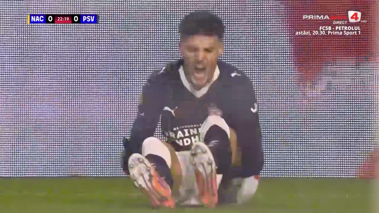 Dennis Man, în NAC Breda - PSV // FOTO: captură Prima Sport