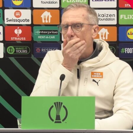 Rapid Viena vs. Univ. Craiova 0-1 » Conferință de presă cu Peter Stöger