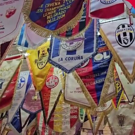 Imagini din muzeul echipei Steaua Roșie din Belgrad