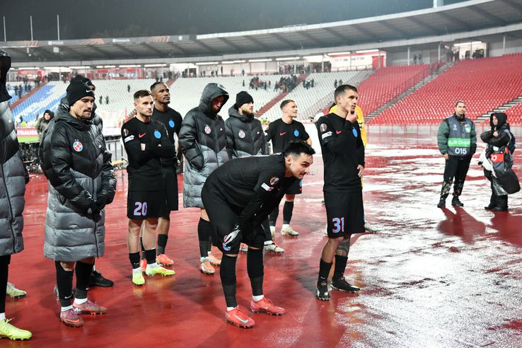 Imagini de la finalul meciului Steaua Roșie - FCSB // FOTO: Cristi Preda