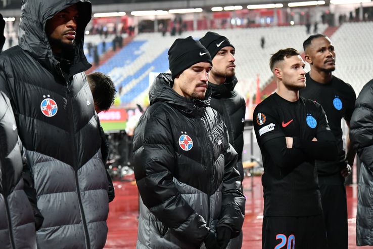 Imagini de la finalul meciului Steaua Roșie - FCSB