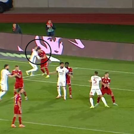 Fază ciudată în Hermannstadt – Oțelul: fundașul-kamikaze a fost trimis de pe teren, iar imediat s-a marcat!