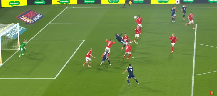 Golul lui Scott McTominay din Scoția - Danemarca