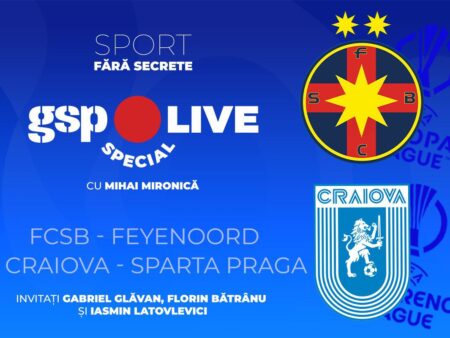 LIVE DE LA 19:15: Craiova deschide seara, iar FCSB dispută ultimul meci european din acest an » Comentariu cu Gabriel Glăvan, Florin Bătrânu și Iasmin Latovlevici la GSP Live Special