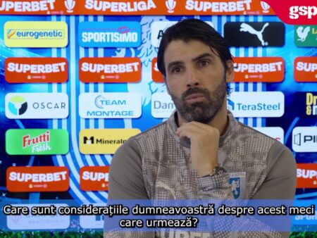 Filipe Coelho și Assad Al-Hamlawi, înainte de meciul Universitatea Craiova – Csikszereda