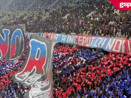 Cum s-a desfășurat coregrafia fanilor FCSB la meciul cu Rapid