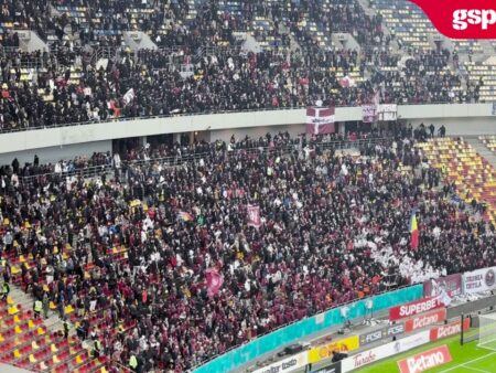 FCSB – Rapid 2-1. Fanii giuleșteni au cântat alături de jucători la finalul meciului + Insulte la adresa rivalelor Steaua și Dinamo