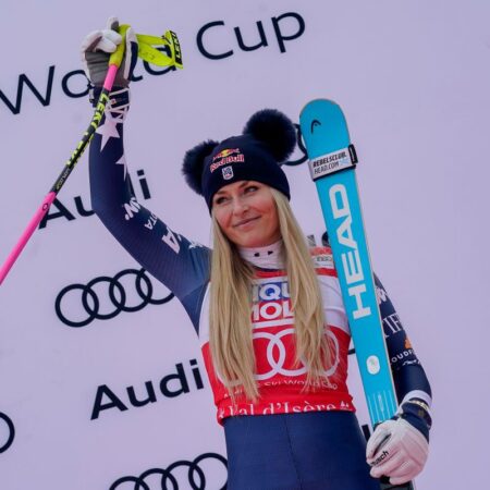 Lindsey Vonn, alte două podiumuri în Cupa Mondială la 41 de ani, cu implanturi de titan în genunchi
