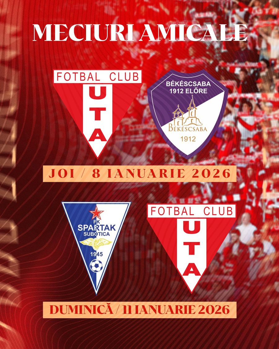 Două amicale confirmate de UTA Arad