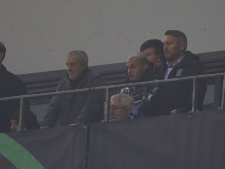 Apariție neașteptată alături de Mihai Rotaru în lojă la meciul Universitatea Craiova – Sparta Praga