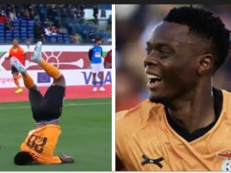 Aproape de tragedie: Patson Daka din Zambia, la un pas de a-și fractura gâtul în momentul bucuriei după gol!
