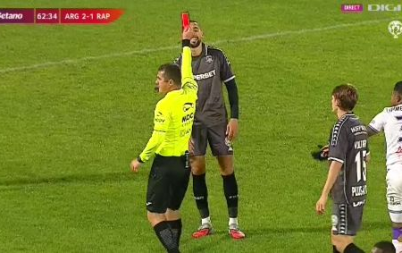 Roșu direct pentru FC Argeș – Rapid! Arbitrul nu l-a iertat și l-a trimis imediat la cabine.